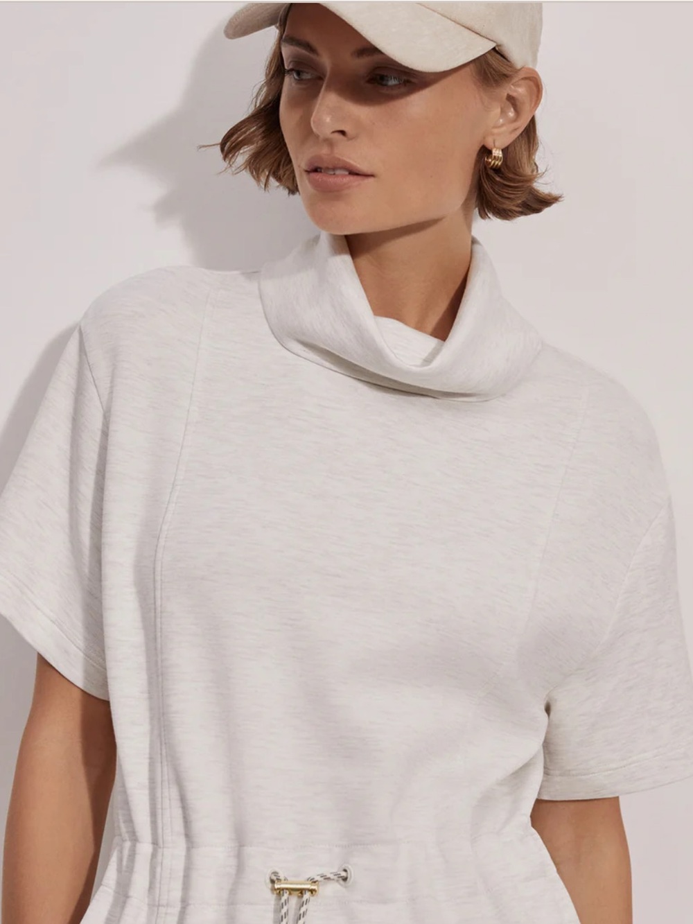 VARLEY Double Soft Sophie Dress Ivory Marl Size Medium - Picture 2 of 7